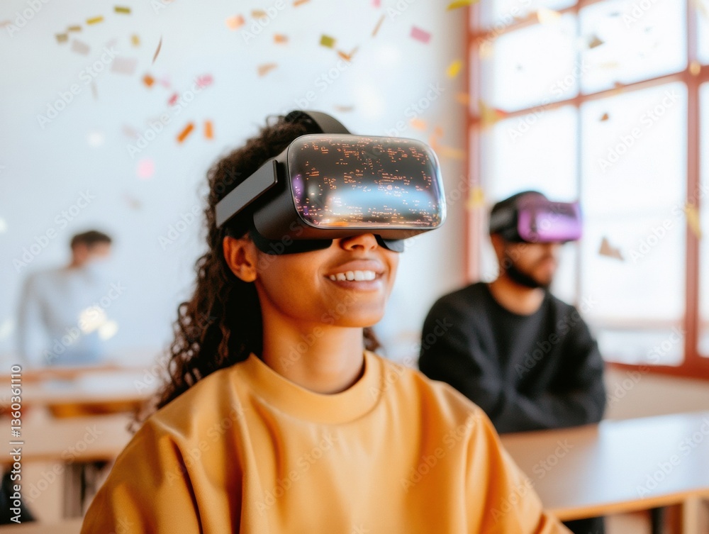 Poster Immersive Learning Revolution Gen Z Embracing Augmented Reality Education - Transformative Tech-Enhanced Classroom Experience for Next-Generation Skill Development