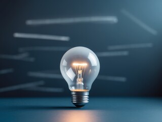 Light bulb center dark blue chalkboard background is Content creation techniques.