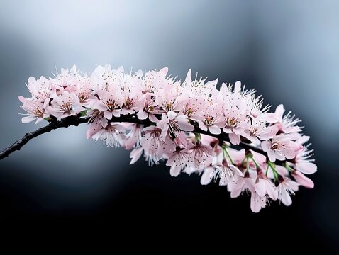 Delicate pink blossoms on branch - Powered by Adobe