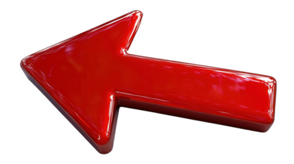 3D Red Left Arrow Icon