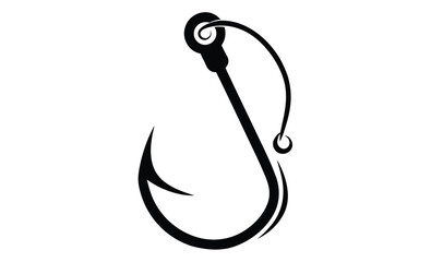 Fishing hook icon silhouette, fishing hook sport fishing icon vector design