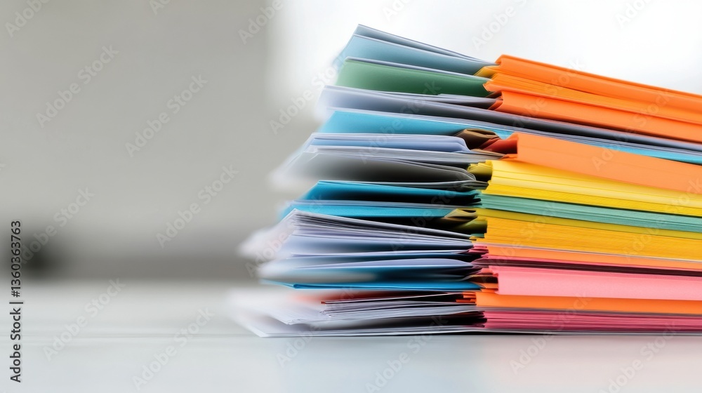Poster Chromatic Workflow Optimization Minimalist Document Batching System Showcasing Productivity, Digital Transformation, and Systematic File Management for Modern Enterprises