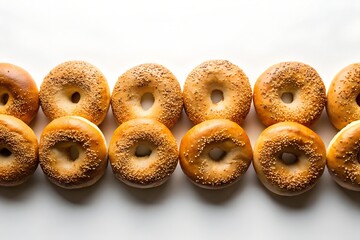 plain bagels in white background