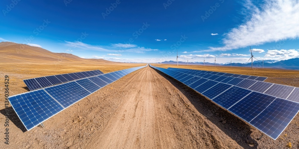 Poster future-driven green infrastructure transformative solar highway corridor with renewable energy lands