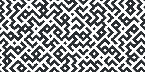Bold black and white tribal maze pattern