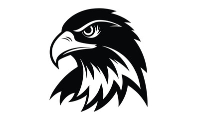 Eagle hawk head silhouette, eagle head vector silhouette, hawk head silhouette vector 