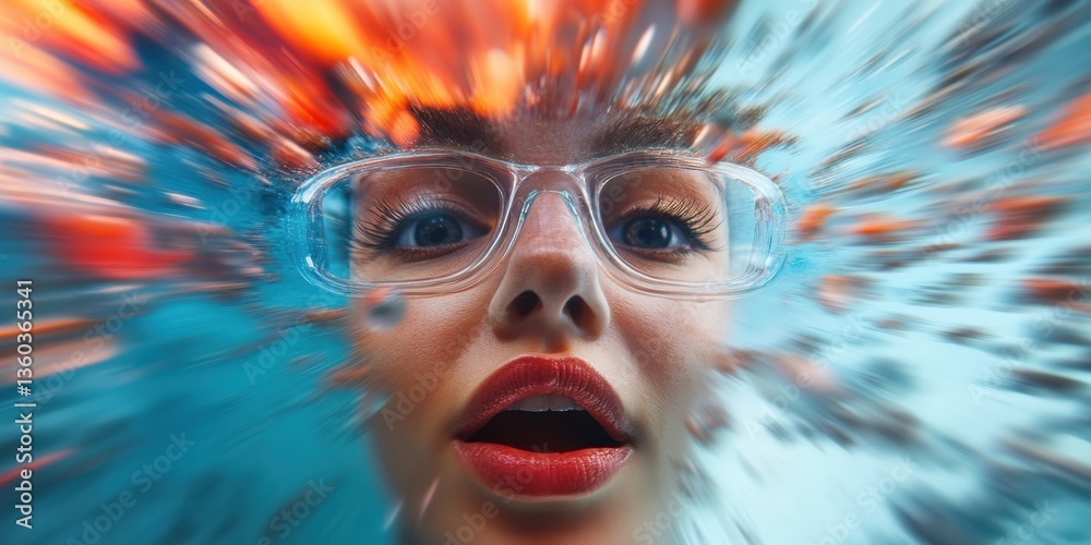 Poster Immersive Digital Experience High-Octane Gen Z Tech Aesthetic Showcasing Neural Interface Visualization with Explosive Chromatic Motion Blur - Next-Gen Interactive Design