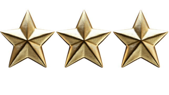 Three Gold Stars Rating Symbol