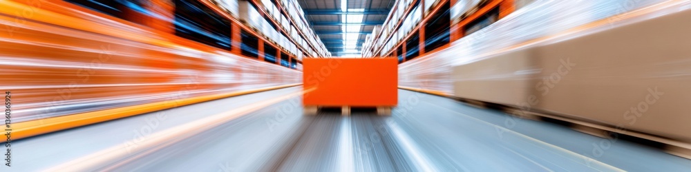 Aufkleber future-forward logistics high-speed warehouse automation blurring motion - next-gen supply chain eff