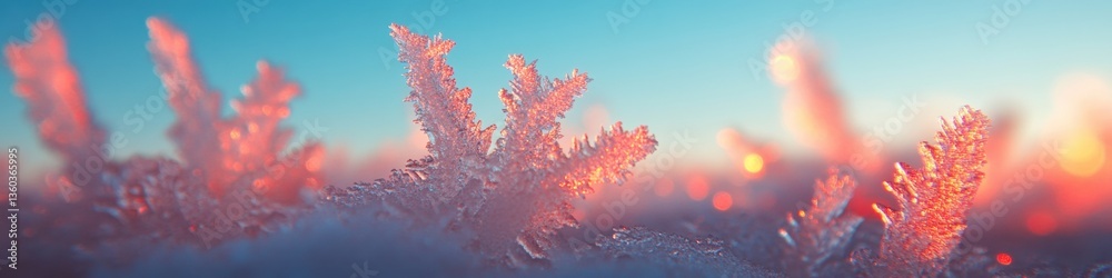 Aufkleber frost ethereal macro crystalline landscapes in thermal gradient - sustainable design narrative for c