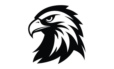 Eagle hawk head silhouette, eagle head vector silhouette, hawk head silhouette vector 