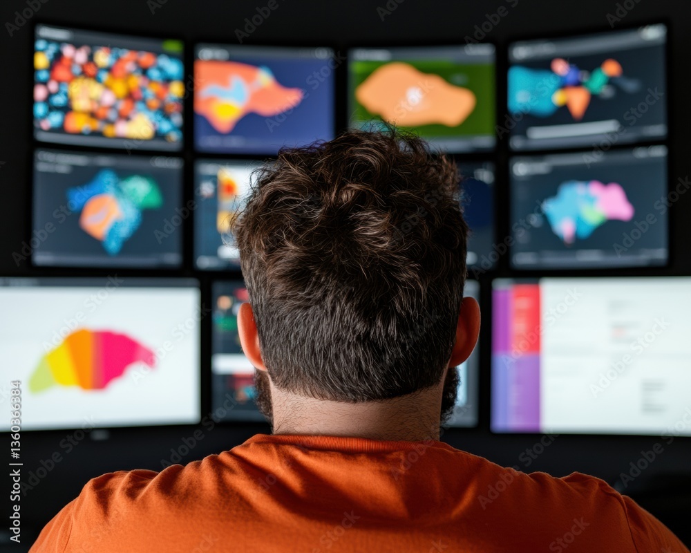 Poster Immersive Data Visualization Next-Gen Analytics Dashboard for Digital Workspace Optimization - Cutting-Edge Professional Workflow Transformation