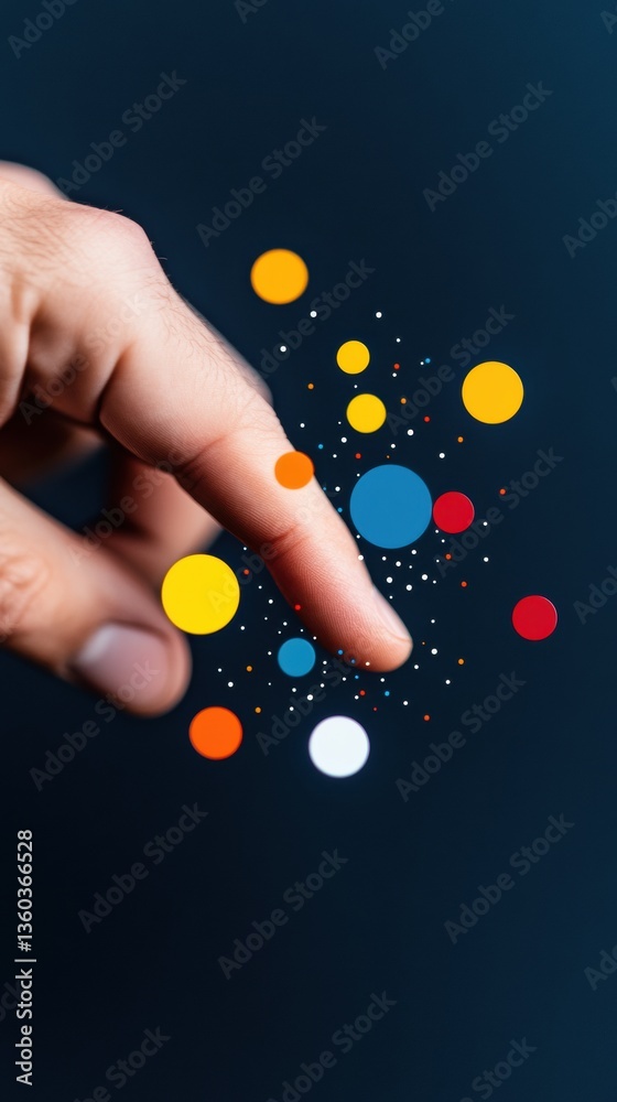 Poster Minimalist Digital Connectivity Interactive Data Visualization of Network Expansion through Strategic Touch Interface - Innovative Business Intelligence and Collaborative Technology Engagement