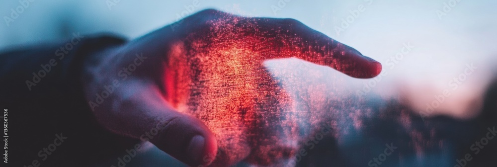 Fototapete immersive digital transformation luminescent data particle visualization revealing ai-powered connec