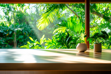 interior of a tropical resort