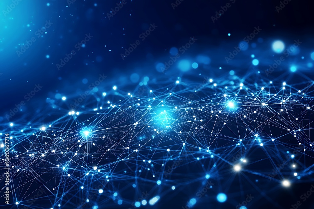 Fototapete abstract network connection global communication technology digital data flow concept