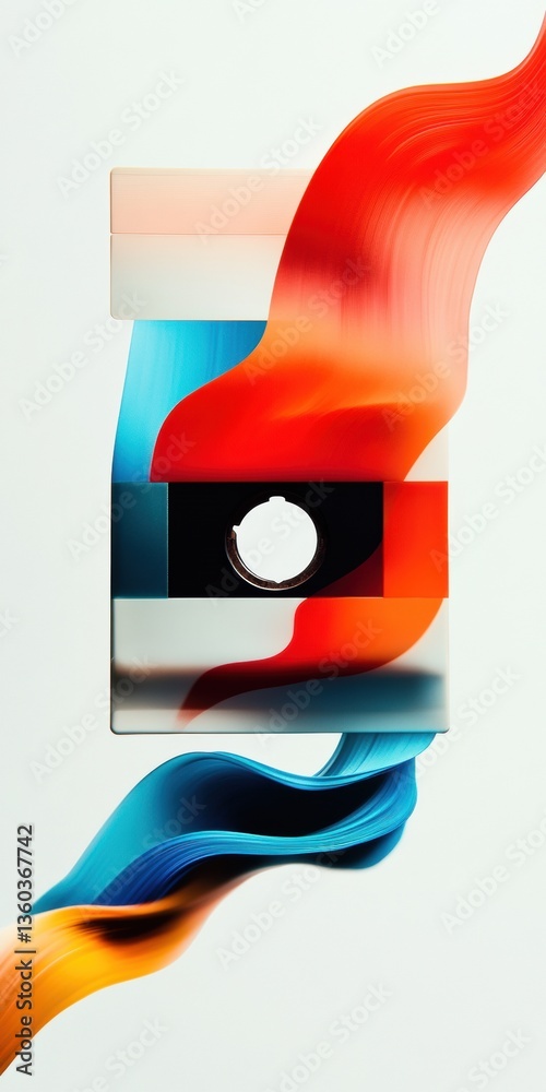 Aufkleber Fluid Digital Dynamics Abstract Gradient Design Exploring Retro Tech Nostalgia, Modern Graphic Innovation and Visual Brand Storytelling