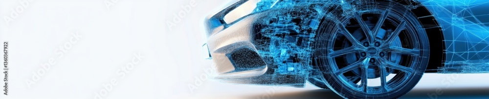 Poster quantum automotive diagnostics cutting-edge predictive maintenance visualization with holographic wi
