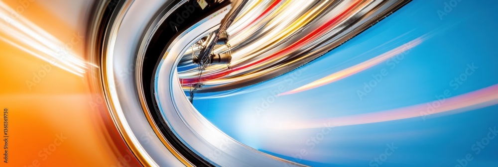 Poster dynamic motion blur immersive high-speed visual technology showcasing fluid kinetic energy in next-g