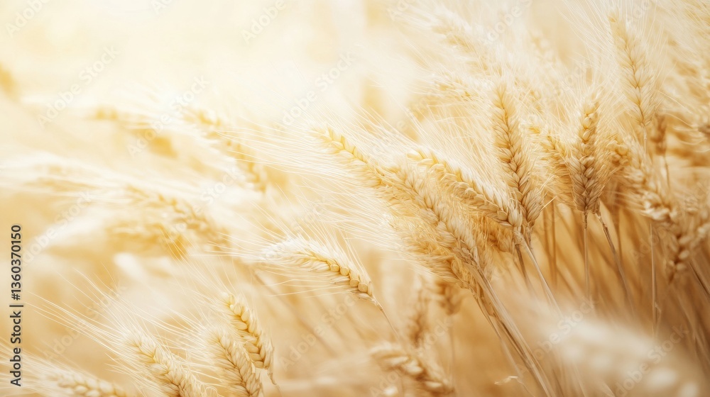 Poster Surreal transformation of golden wheat into glowing energy waves with smooth gradients in a dreamy atmosphere Generative AI