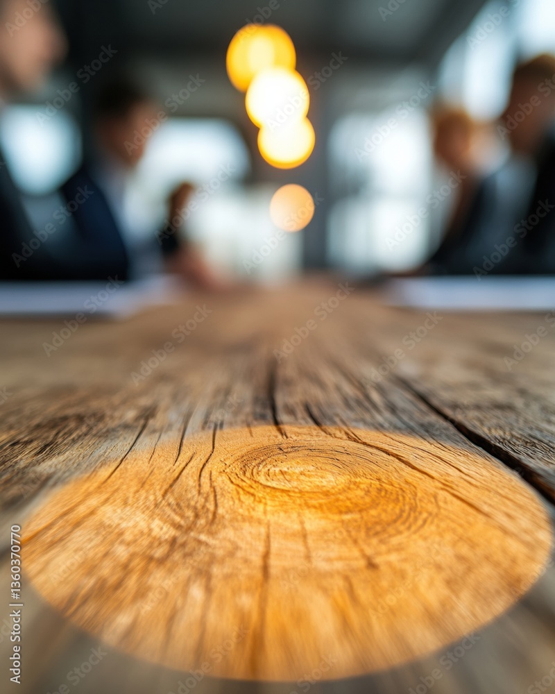 Poster collaborative workspace evolution rustic wooden surface illuminates digital transformation strategie