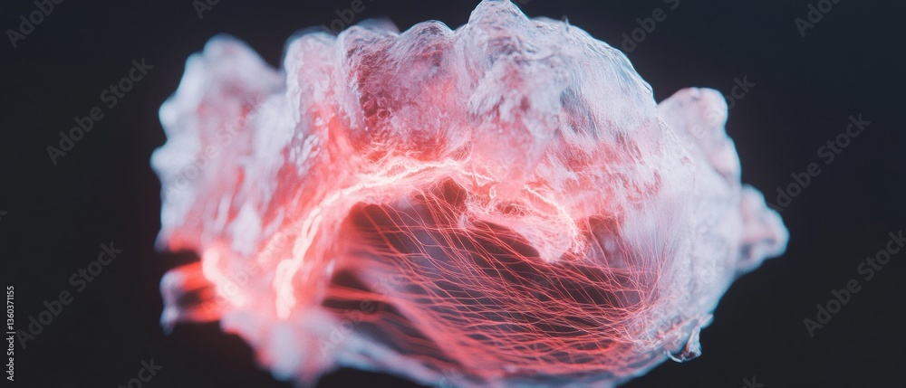 Poster Neuro-Futuristic Digital Anatomy Luminescent Neural Network Visualization Revealing Cognitive Complexity in Cutting-Edge Biotech Imagery