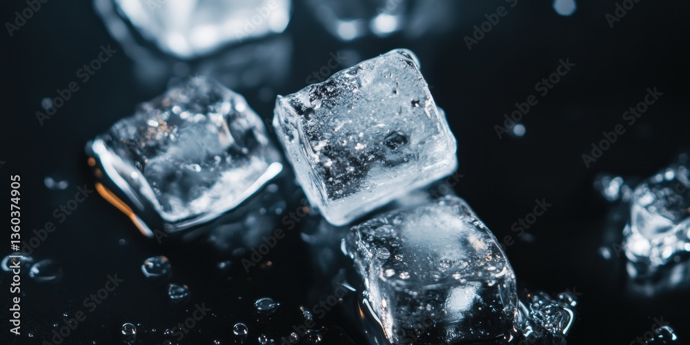 Poster crystalline hydration aesthetics premium beverage cooling experience with macro ice texture - sensor