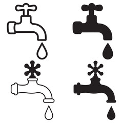 Water Faucet Icons – Symbol of Conservation & Flow