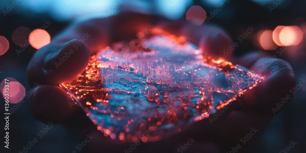 Leinwandbilder Luminous Digital Frontier Pan American Day Tech Innovation Showcase - Transformative Data Visualization in Immersive Holographic Connectivity
