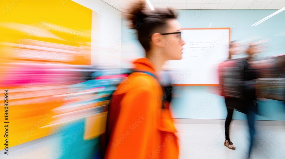 Poster kinetic learning futures dynamic gen z campus motion blur - immersive educational transformation and