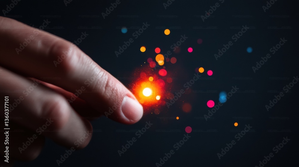 Aufkleber Luminous Tech Innovation Interactive Digital Spark Visualizing Quantum Computing, AI Connectivity, and Immersive User Experience in Next-Gen Technological Interface Design