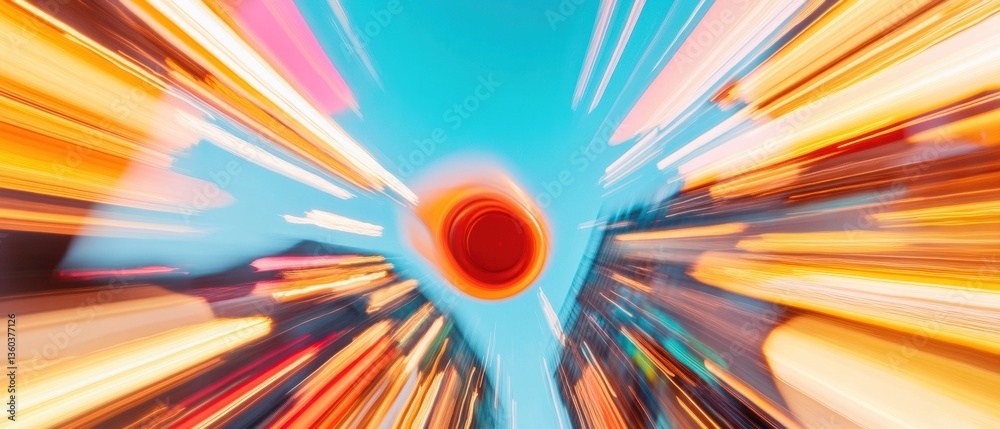 Poster Quantum Velocity Radiant Energy Burst Visualizing Digital Transformation, Hypermodern Motion Design and Innovative Tech Acceleration