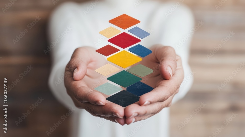 Poster Inclusive Leadership 2024 Multicultural Geometric Strategy Visualization with Empathetic Hands - Diversity, Equity and Collaborative Workspace Innovation