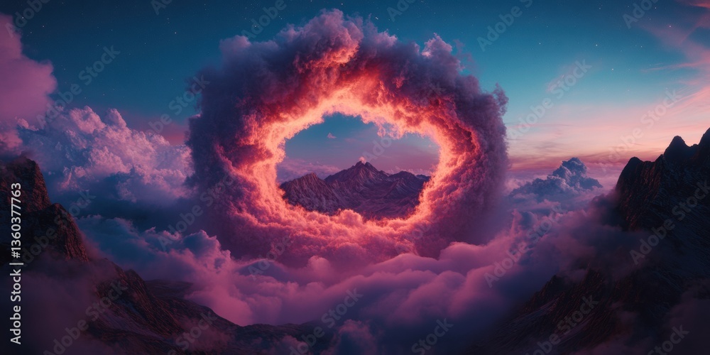 Poster immersive metaverse landscape surreal cosmic portal transforming digital exploration with ethereal c