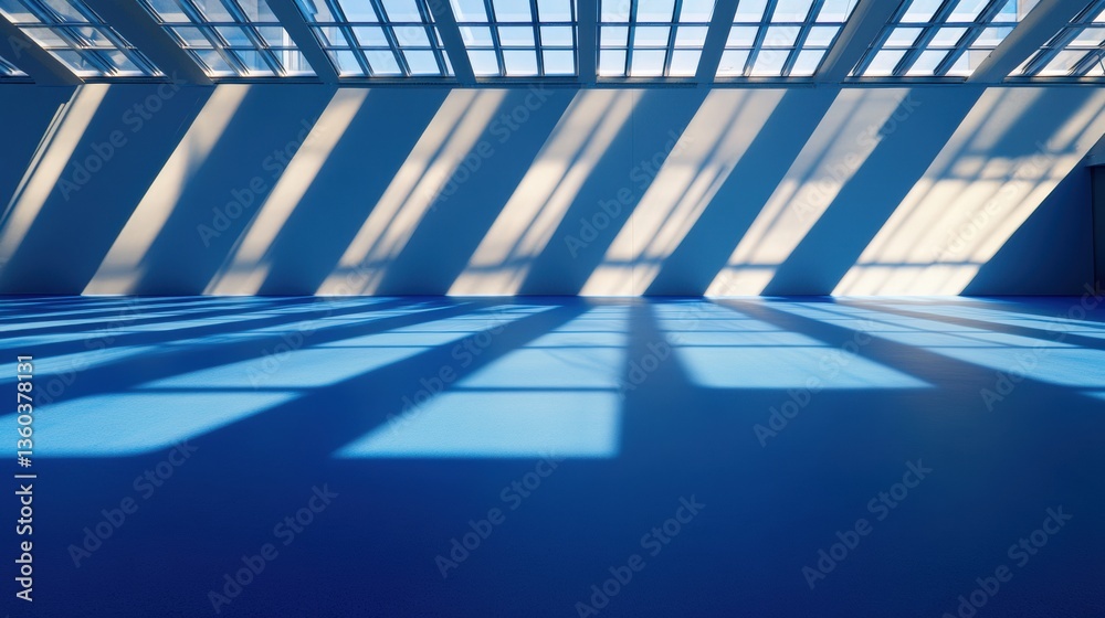 Poster geometric luminescence next-gen logistics infrastructure with sustainable blue design - innovative l