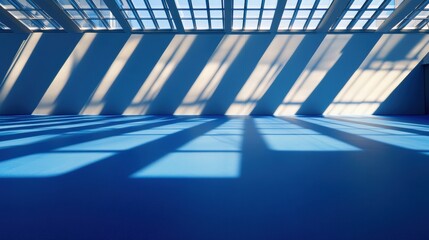 Geometric Luminescence Next-Gen Logistics Infrastructure with Sustainable Blue Design - Innovative Last-Mile Hub Visualization for Smart Urban Efficiency