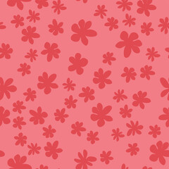 Decorative seamless vintage pattern in classic style with small flowers, ditsy. Silhouettes of flowers, Two-color ornament in pastel colors, wedding