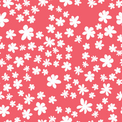 Decorative seamless vintage pattern in classic style with small flowers, ditsy. Silhouettes of flowers, Two-color ornament in pastel colors, wedding