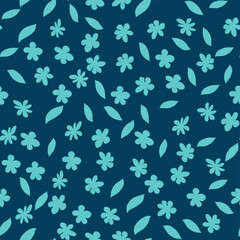 Decorative seamless vintage pattern in classic style with small flowers, ditsy. Silhouettes of flowers, Two-color ornament in pastel colors, wedding
