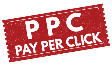 PPC ( Pay per click) grunge rubber stamp