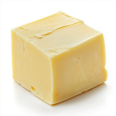 butter cube, Isolated on white Background.