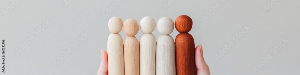 Aufkleber inclusive workforce dynamics minimalist wooden diversity representation in global corporate branding