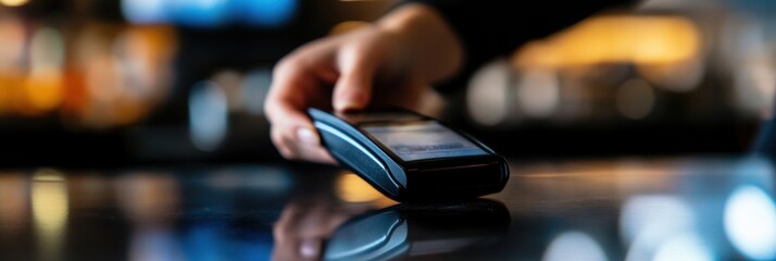 Seamless Urban Finance Next-Gen Contactless Payment Experience - Millennial Digital Transaction Technology in Modern Hospitality Environment