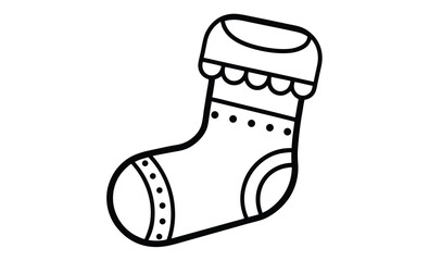 Christmas stocking silhouette, Christmas sock silhouette vector, Christmas stocking, Christmas stocking icon  