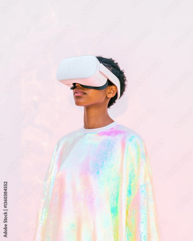 Aufkleber immersive digital experience gen z exploring virtual reality with holographic aesthetic - innovative