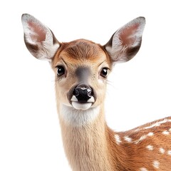 Fawn's Gaze: A close-up portrait of a charming fawn, its delicate features and expressive eyes convey an aura of innocence and wonder.