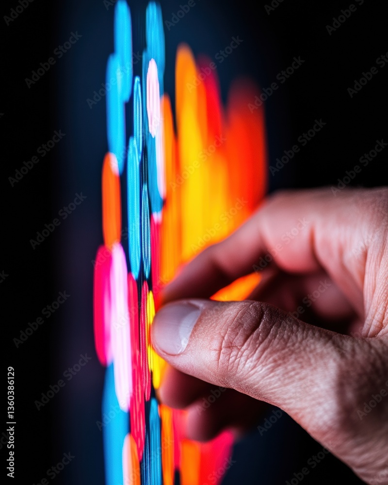 Poster Tactile Digital Innovation Vibrant Touchscreen Interaction Revealing Next-Gen User Experience in Immersive Mixed Reality Interface Design