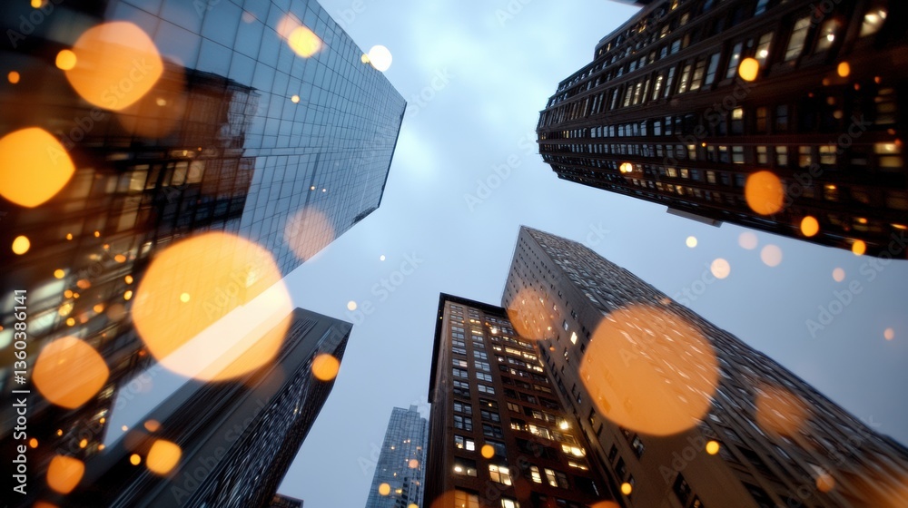 Aufkleber urban tech horizon immersive futuristic cityscape with luminous data visualization - next-gen invest