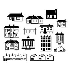 Home Icon Vector Set – Minimalist House and Real Estate Symbols.