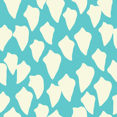 Bicolor contour silhouette seamless pattern with poppy flowers and leaves. Abstract floral spring, summer pastel pattern